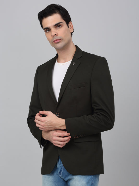 Blazer for Men | Premium Casual Blazer Slim Fit Notched Collar Polyester Fabric Solid Pattern