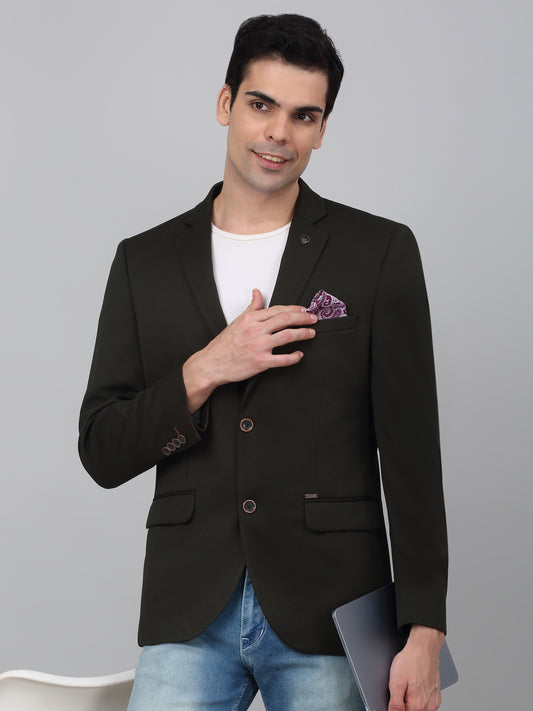 Blazer for Men | Premium Casual Blazer Slim Fit Notched Collar Polyester Fabric Solid Pattern