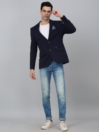 Blazer for Men | Premium Casual Blazer Slim Fit Notched Collar Polyester Fabric Solid Pattern