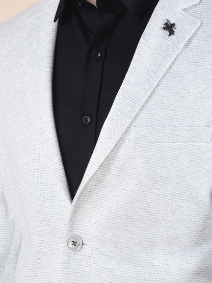 Blazer for Men | Premium Casual Blazer Slim Fit Notched Collar Terry Rayon Fabric Self Design Pattern