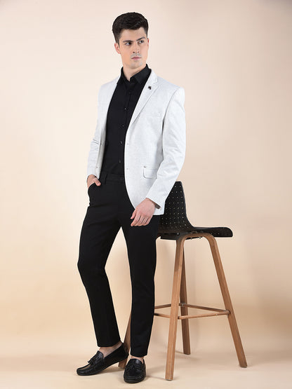 Blazer for Men | Premium Casual Blazer Slim Fit Notched Collar Terry Rayon Fabric Self Design Pattern