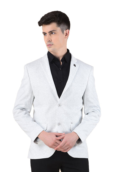 Blazer for Men | Premium Casual Blazer Slim Fit Notched Collar Terry Rayon Fabric Self Design Pattern