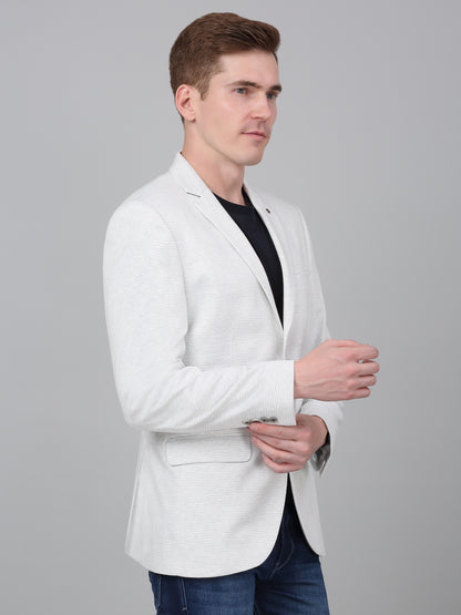Blazer for Men | Premium Casual Blazer Slim Fit Notched Collar Terry Rayon Fabric Self Design Pattern