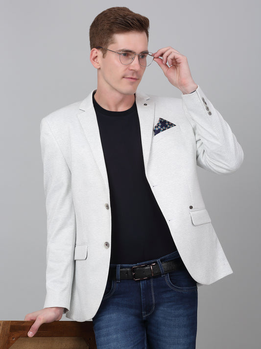 Blazer for Men | Premium Casual Blazer Slim Fit Notched Collar Terry Rayon Fabric Self Design Pattern