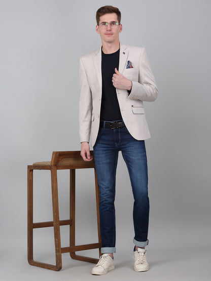 Blazer for Men | Premium Casual Blazer Slim Fit Notched Collar Terry Rayon Fabric Self Design Pattern