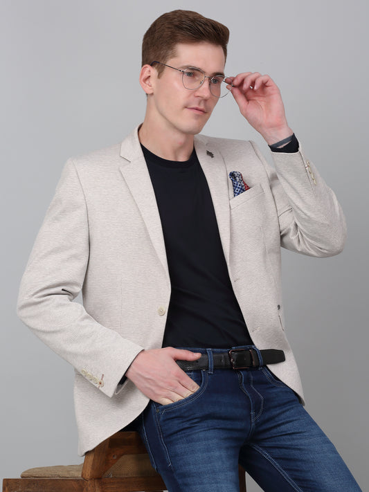 Blazer for Men | Premium Casual Blazer Slim Fit Notched Collar Terry Rayon Fabric Self Design Pattern