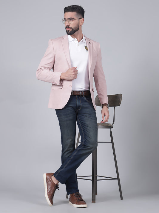 Coral Self-Design Casual Blazer for Men | Cantabil