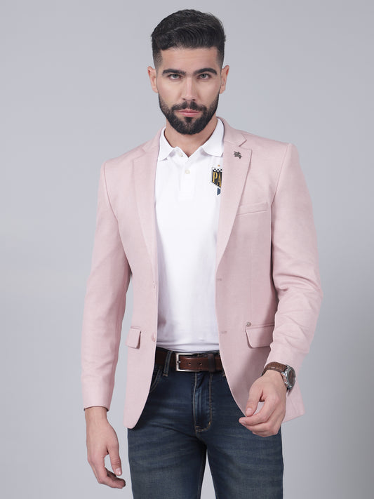 Coral Self-Design Casual Blazer for Men | Cantabil
