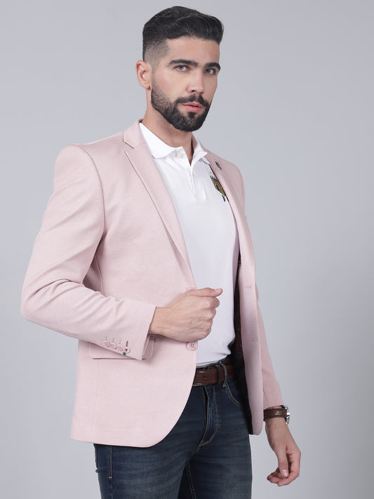 Coral Self-Design Casual Blazer for Men | Cantabil