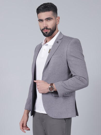 Blazer for Men | Premium Casual Blazer Slim Fit Notched Collar Terry Rayon Fabric Self Design Pattern