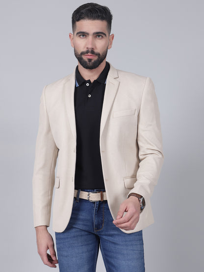 Blazer for Men | Premium Casual Blazer Slim Fit Notched Collar Terry Rayon Fabric Self Design Pattern