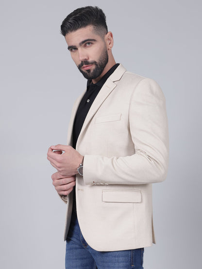 Blazer for Men | Premium Casual Blazer Slim Fit Notched Collar Terry Rayon Fabric Self Design Pattern