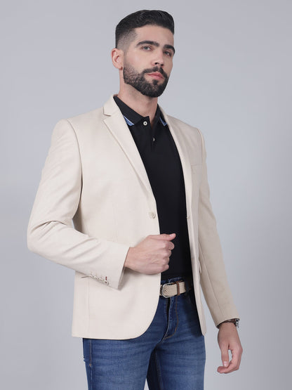 Blazer for Men | Premium Casual Blazer Slim Fit Notched Collar Terry Rayon Fabric Self Design Pattern