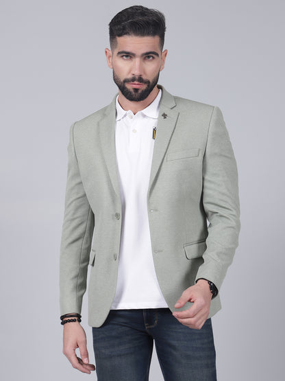 Blazer for Men | Premium Casual Blazer Slim Fit Notched Collar Terry Rayon Fabric Self Design Pattern