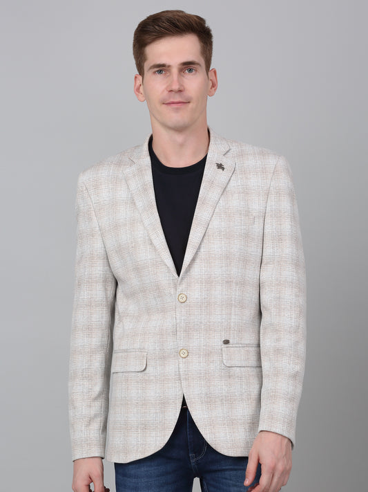 Blazer for Men | Premium Casual Blazer Slim Fit Notched Collar Terry Rayon Fabric Checkered Pattern