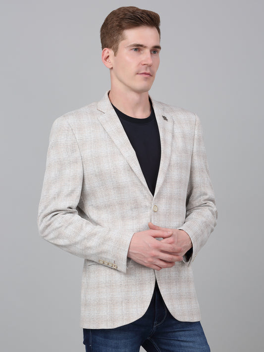 Blazer for Men | Premium Casual Blazer Slim Fit Notched Collar Terry Rayon Fabric Checkered Pattern