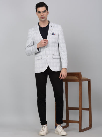 Blazer for Men | Premium Casual Blazer Slim Fit Notched Collar Terry Rayon Fabric Checkered Pattern