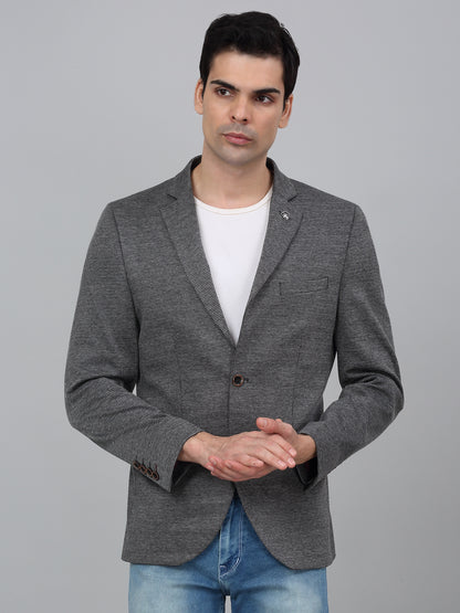 Blazer for Men | Premium Casual Blazer Slim Fit Notched Collar Terry Rayon Fabric Self Design Pattern