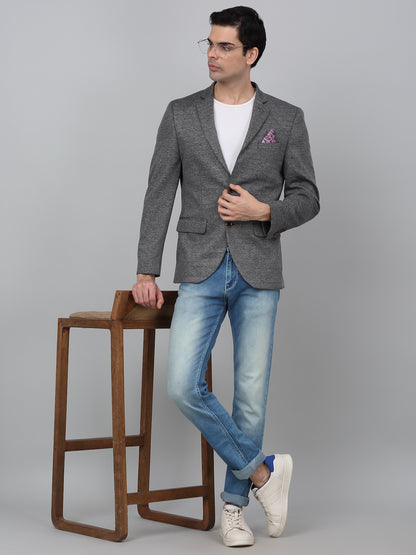 Blazer for Men | Premium Casual Blazer Slim Fit Notched Collar Terry Rayon Fabric Self Design Pattern