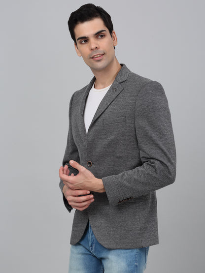 Blazer for Men | Premium Casual Blazer Slim Fit Notched Collar Terry Rayon Fabric Self Design Pattern