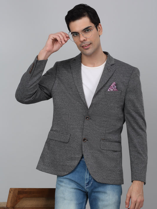 Blazer for Men | Premium Casual Blazer Slim Fit Notched Collar Terry Rayon Fabric Self Design Pattern