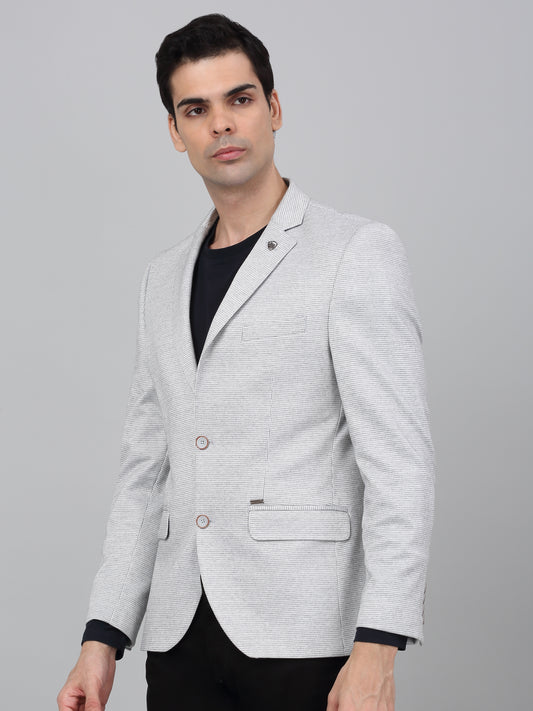 Blazer for Men | Premium Casual Blazer Slim Fit Notched Collar Terry Rayon Fabric Self Design Pattern