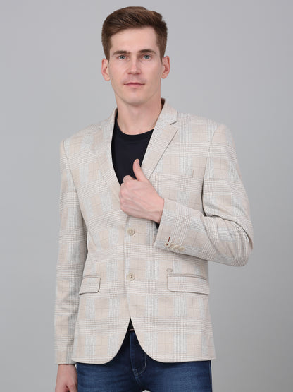 Blazer for Men | Premium Casual Blazer Slim Fit Notched Collar Terry Rayon Fabric Checkered Pattern