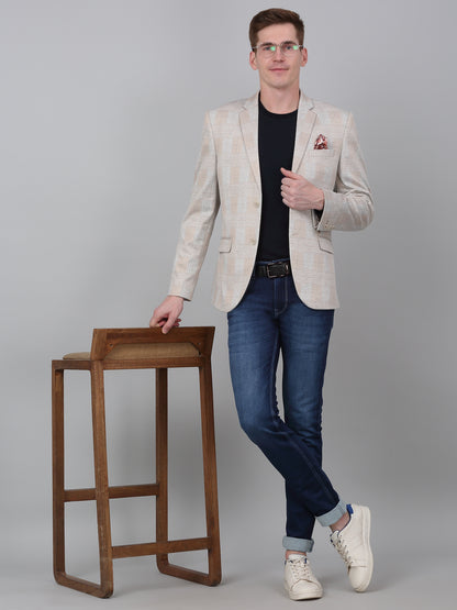 Blazer for Men | Premium Casual Blazer Slim Fit Notched Collar Terry Rayon Fabric Checkered Pattern