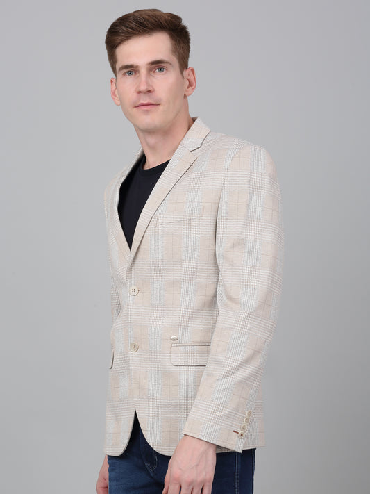 Blazer for Men | Premium Casual Blazer Slim Fit Notched Collar Terry Rayon Fabric Checkered Pattern