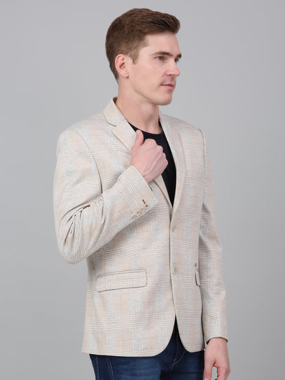 Blazer for Men | Premium Casual Blazer Slim Fit Notched Collar Terry Rayon Fabric Checkered Pattern