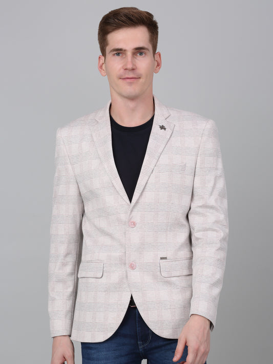 Blazer for Men | Premium Casual Blazer Slim Fit Notched Collar Terry Rayon Fabric Checkered Pattern