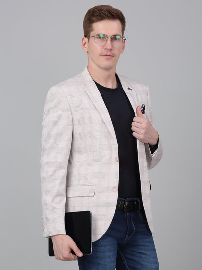 Blazer for Men | Premium Casual Blazer Slim Fit Notched Collar Terry Rayon Fabric Checkered Pattern