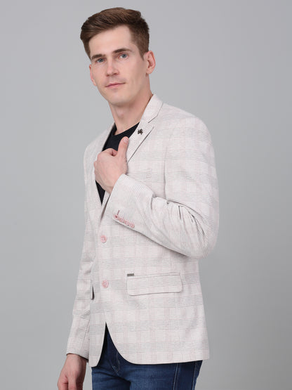 Blazer for Men | Premium Casual Blazer Slim Fit Notched Collar Terry Rayon Fabric Checkered Pattern