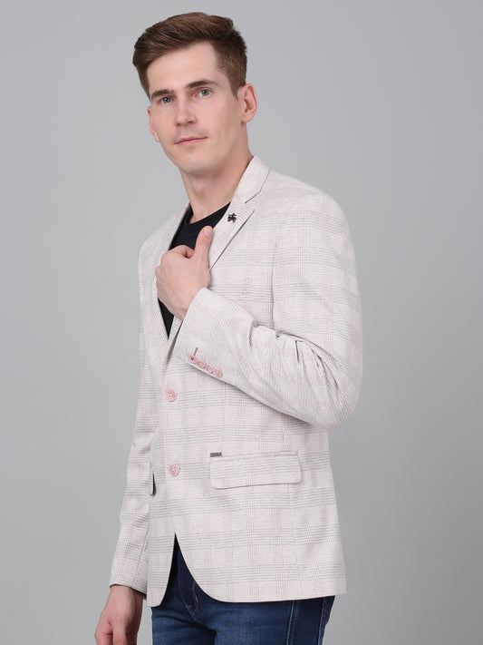 Blazer for Men | Premium Casual Blazer Slim Fit Notched Collar Terry Rayon Fabric Checkered Pattern