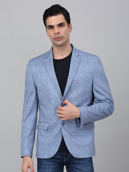 Blazer for Men | Premium Casual Blazer Slim Fit Notched Collar Poly Viscose Fabric Checkered Pattern