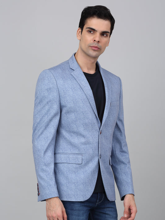 Blazer for Men | Premium Casual Blazer Slim Fit Notched Collar Poly Viscose Fabric Checkered Pattern