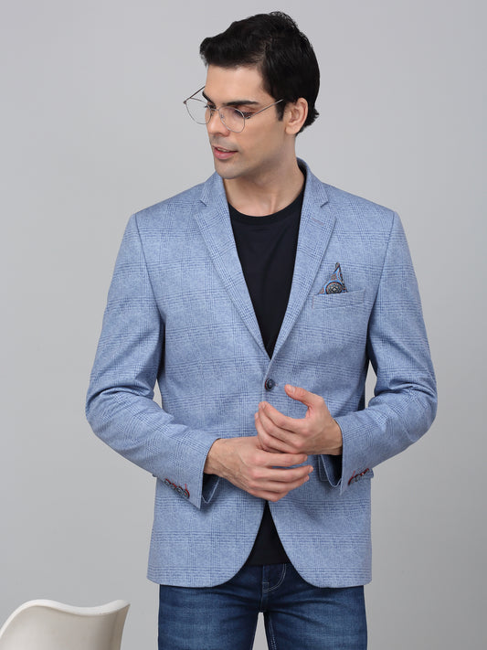 Blazer for Men | Premium Casual Blazer Slim Fit Notched Collar Poly Viscose Fabric Checkered Pattern