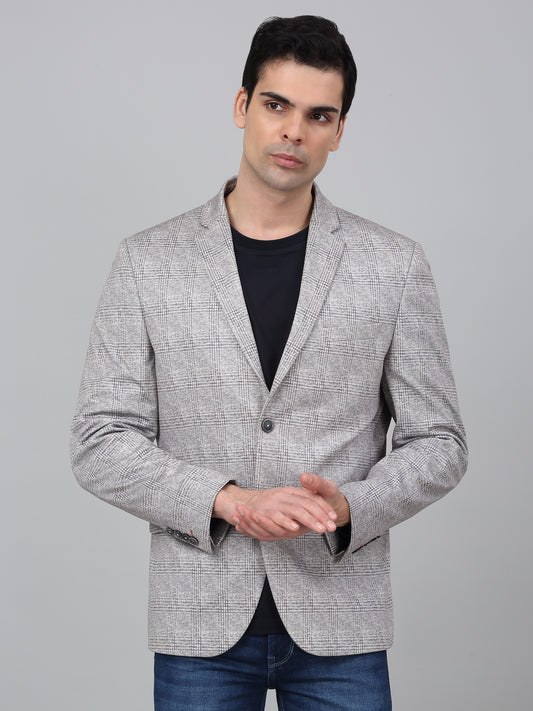 Blazer for Men | Premium Casual Blazer Slim Fit Notched Collar Poly Viscose Fabric Checkered Pattern