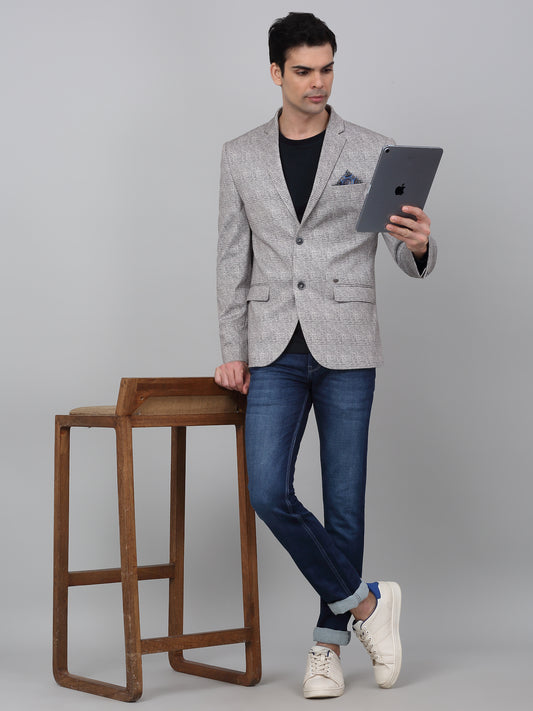 Blazer for Men | Premium Casual Blazer Slim Fit Notched Collar Poly Viscose Fabric Checkered Pattern