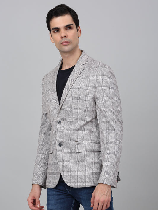 Blazer for Men | Premium Casual Blazer Slim Fit Notched Collar Poly Viscose Fabric Checkered Pattern