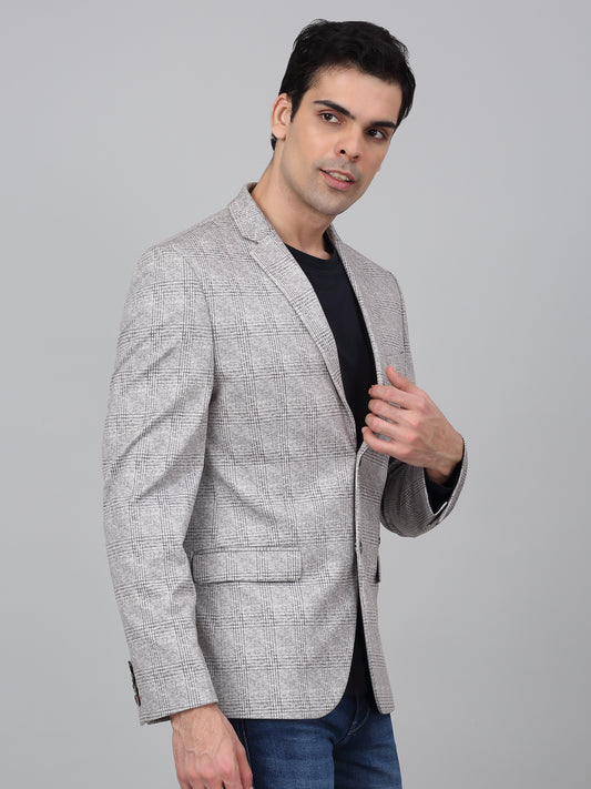 Blazer for Men | Premium Casual Blazer Slim Fit Notched Collar Poly Viscose Fabric Checkered Pattern