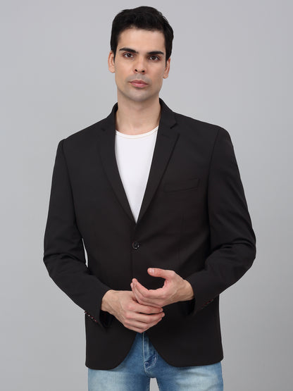 Blazer for Men | Premium Casual Blazer Slim Fit Notched Collar Polyester Fabric Solid Pattern