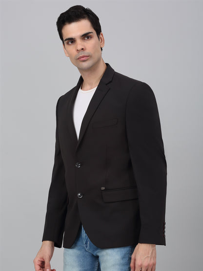 Blazer for Men | Premium Casual Blazer Slim Fit Notched Collar Polyester Fabric Solid Pattern
