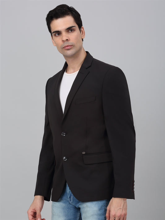 Blazer for Men | Premium Casual Blazer Slim Fit Notched Collar Polyester Fabric Solid Pattern