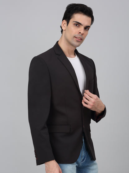 Blazer for Men | Premium Casual Blazer Slim Fit Notched Collar Polyester Fabric Solid Pattern