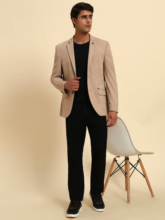 Blazer for Men | Premium Casual Blazer Slim Fit Notched Collar Polyester Fabric Solid Pattern