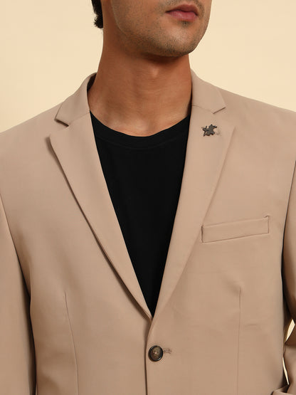 Blazer for Men | Premium Casual Blazer Slim Fit Notched Collar Polyester Fabric Solid Pattern