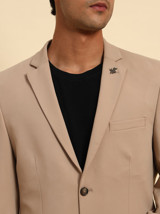 Blazer for Men | Premium Casual Blazer Slim Fit Notched Collar Polyester Fabric Solid Pattern