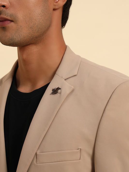 Blazer for Men | Premium Casual Blazer Slim Fit Notched Collar Polyester Fabric Solid Pattern