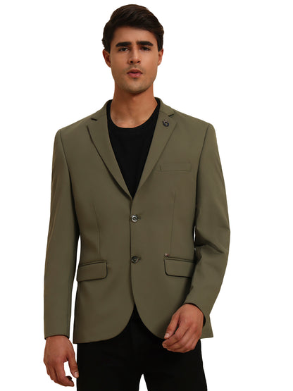 Blazer for Men | Premium Casual Blazer Slim Fit Notched Collar Polyester Fabric Solid Pattern